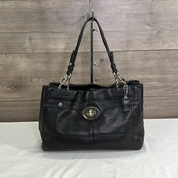 Coach Handbags - Coach F16531 Penelope Black Pebbled Leather Satchel/Shoulder Handbag